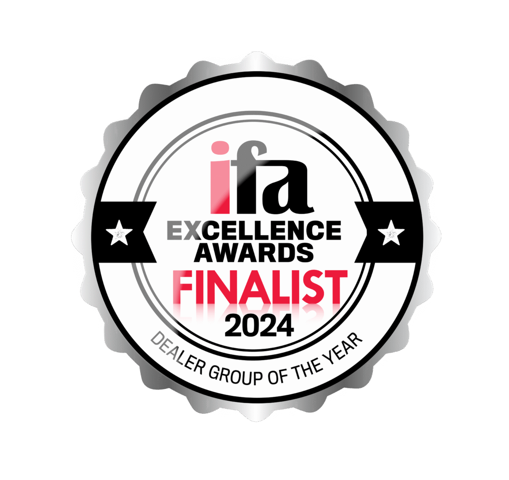 Shartru Wealth ifa Excellence Awards 2024 finalist badge for Dealer Group of the Year.