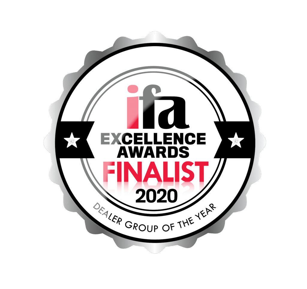 Shartru Wealth ifa Excellence Awards 2020 finalist badge for Dealer Group of the Year.