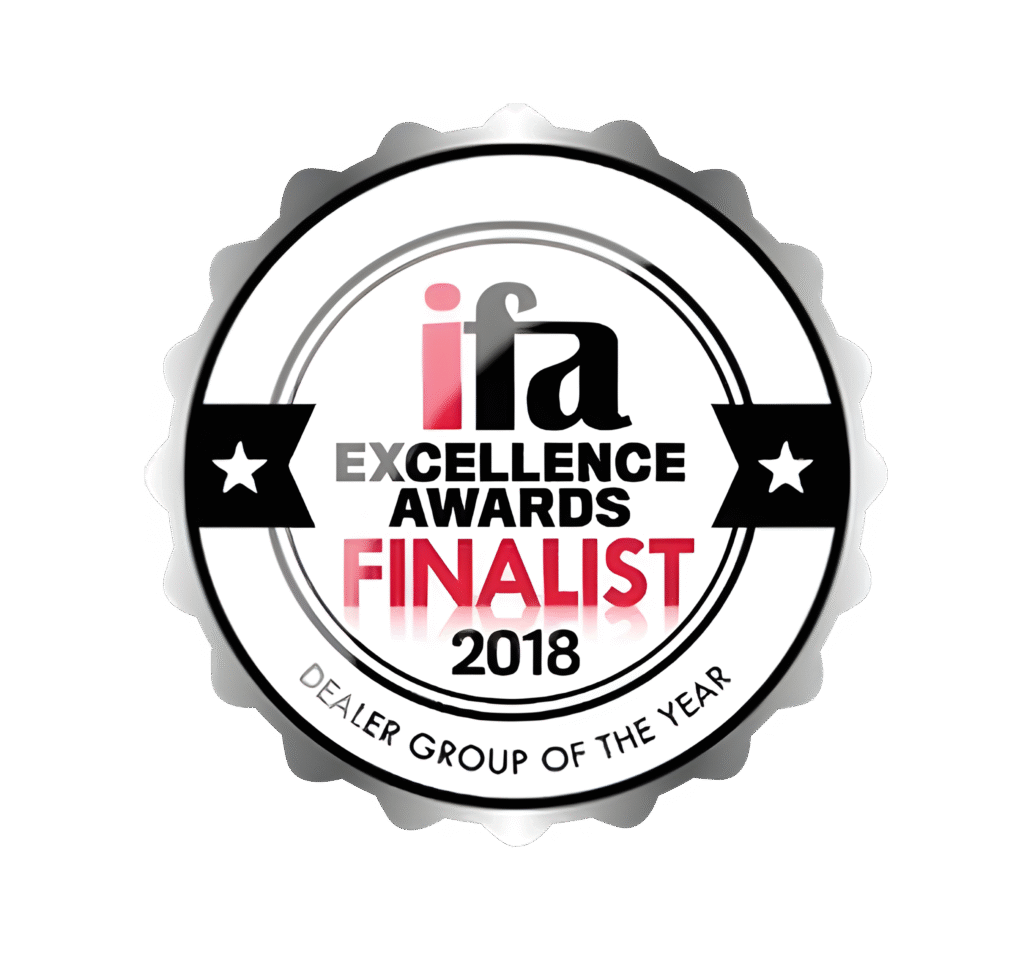 Shartru Wealth ifa Excellence Awards 2018 finalist badge for Dealer Group of the Year.
